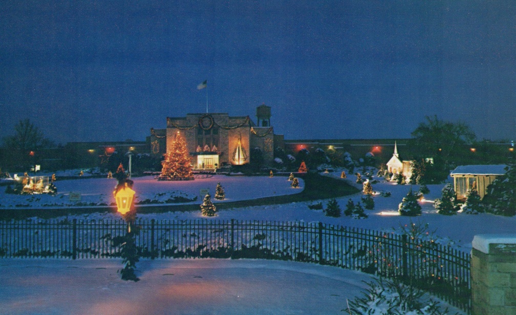 At Christmas time  the front lawn of the Woodward Rockford plant 